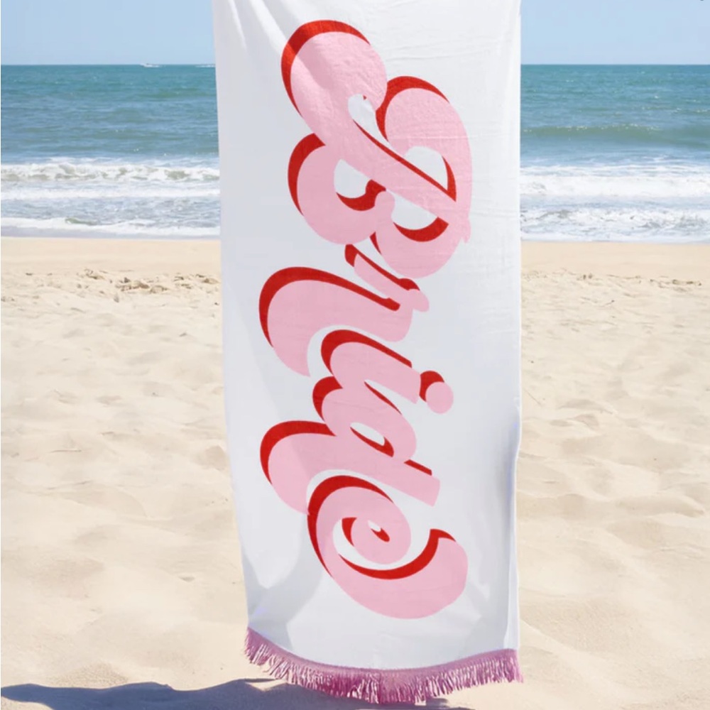 Pink and Red 'Bride' Beach Towel